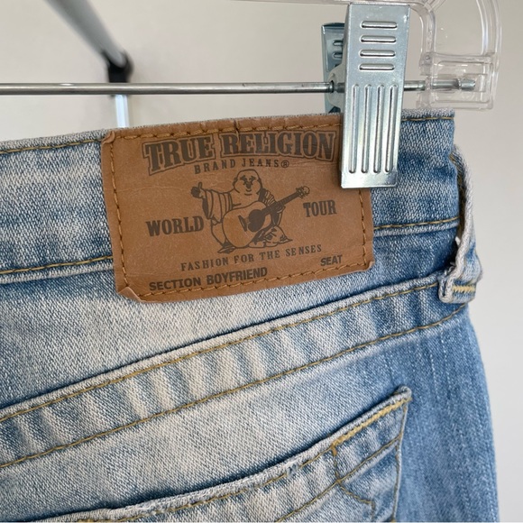 True Religion Medium Blue Ripped Straight Leg Jeans - Picture 5 of 6